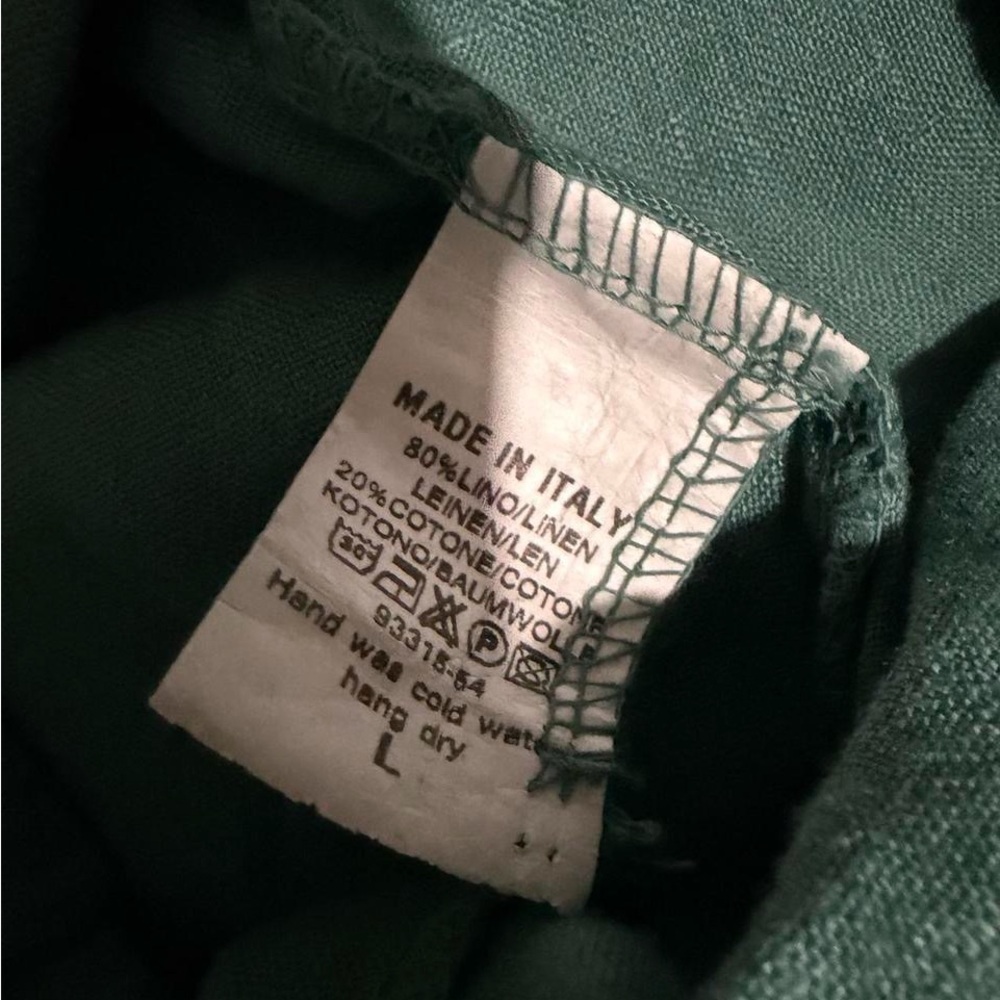 Belle France Lagenlook Linen Pants Teal - Picture 7 of 7